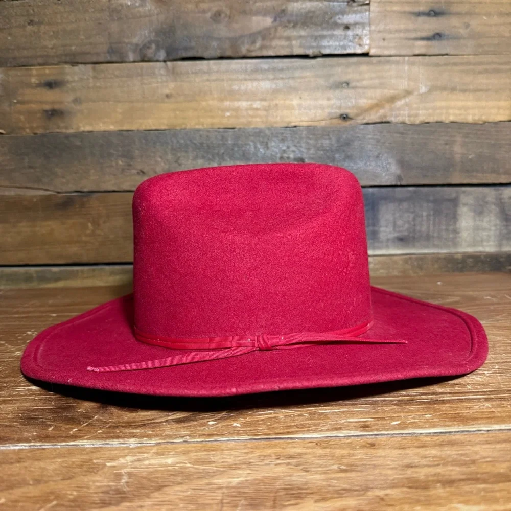 Vintage Youth Sidekicks Western Red Cowboy Hat, Lana/Laine, Size‎ L